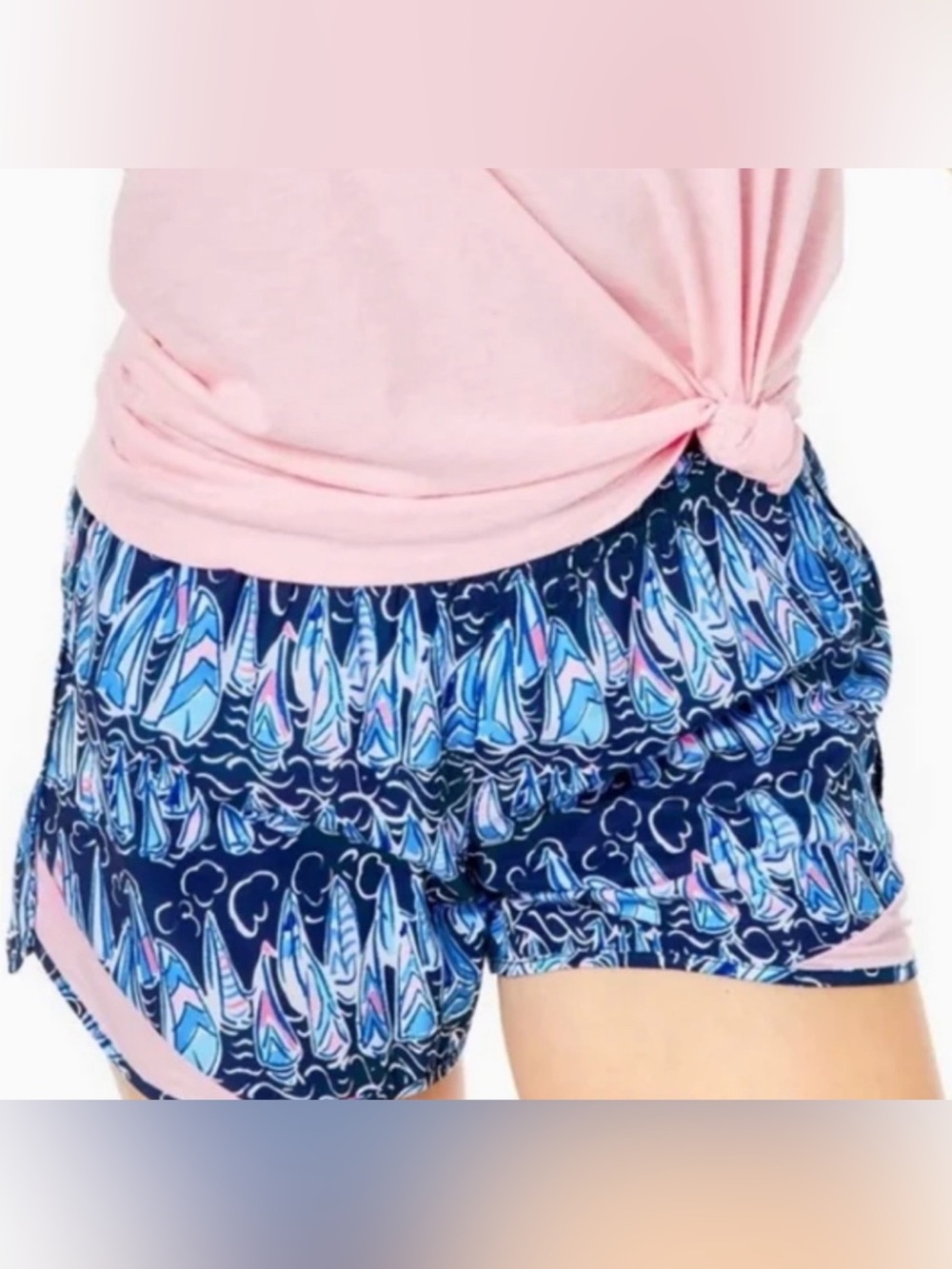 Lilly Pulitzer Luxletic Ocean Trail short low tide Navy sales and stripes XS NWT